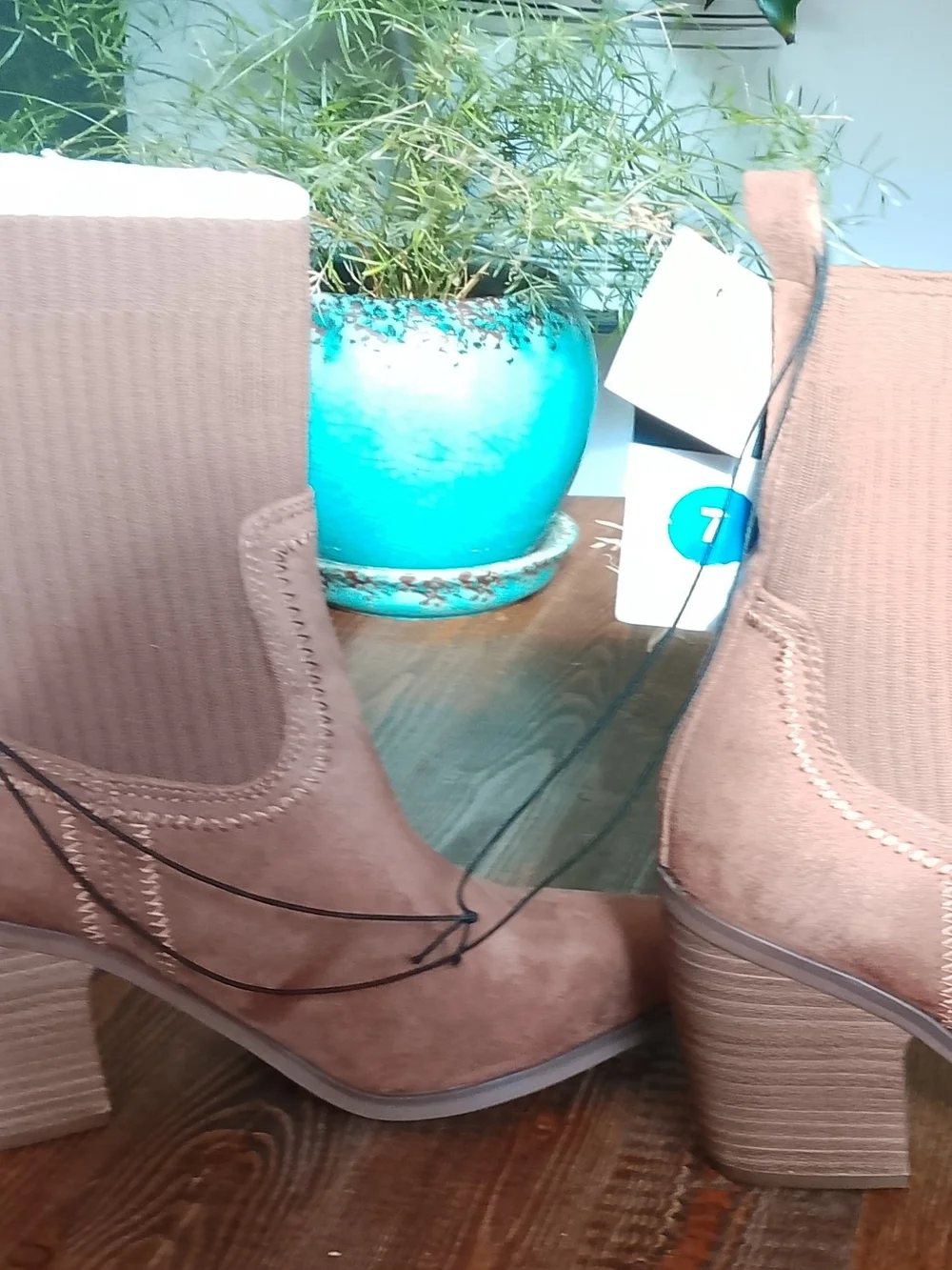 Universal Thread Brown Suede Chelsea Booties with Block Heel
